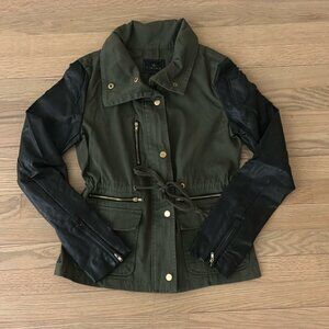 Timing Utility Jacket Coat Olive & Faux Leather